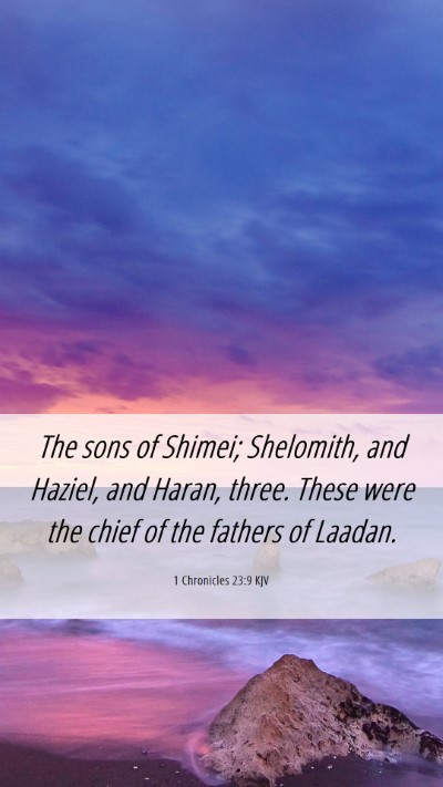 Picture 06 - 1 Chronicles 23:9 KJV Mobile Phone Wallpaper - The sons of Shimei; Shelomith, and Haziel, and - Mobile Bible Verse Wallpaper