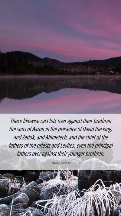 Picture 06 - 1 Chronicles 24:31 KJV Mobile Phone Wallpaper - These likewise cast lots over against their - Mobile Bible Verse Wallpaper