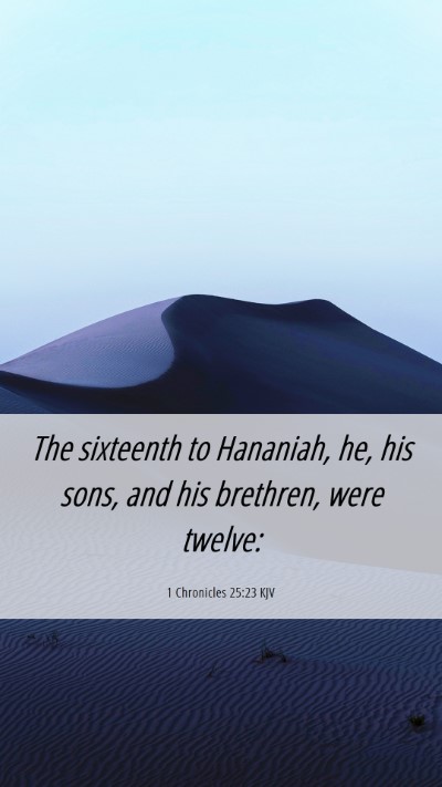 Picture 06 - 1 Chronicles 25:23 KJV Mobile Phone Wallpaper - The sixteenth to Hananiah, he, his sons, and his - Mobile Bible Verse Wallpaper