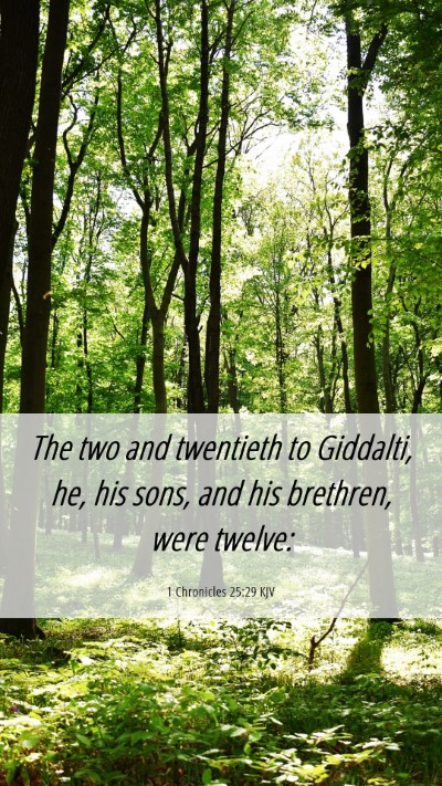 Picture 06 - 1 Chronicles 25:29 KJV Mobile Phone Wallpaper - The two and twentieth to Giddalti, he, his sons, - Mobile Bible Verse Wallpaper