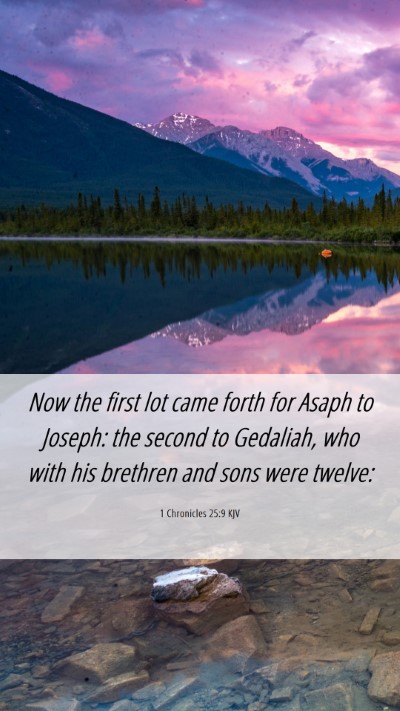 Picture 06 - 1 Chronicles 25:9 KJV Mobile Phone Wallpaper - Now the first lot came forth for Asaph to Joseph: - Mobile Bible Verse Wallpaper