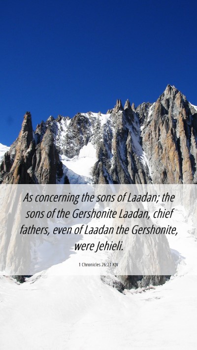 Picture 06 - 1 Chronicles 26:21 KJV Mobile Phone Wallpaper - As concerning the sons of Laadan; the sons of the - Mobile Bible Verse Wallpaper