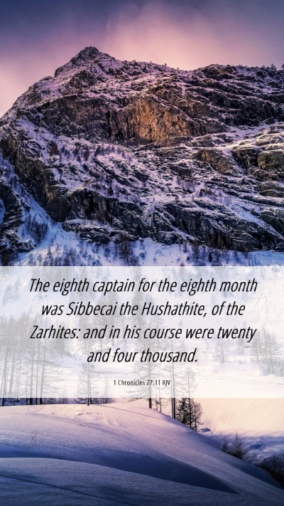 Picture 06 - 1 Chronicles 27:11 KJV Mobile Phone Wallpaper - The eighth captain for the eighth month was - Mobile Bible Verse Wallpaper