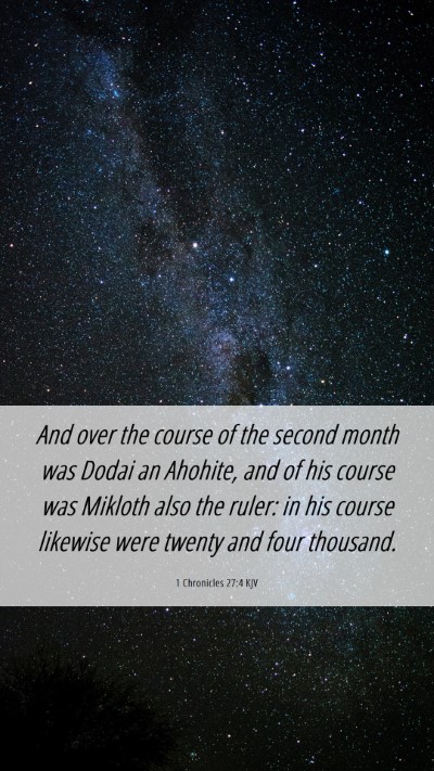 Picture 06 - 1 Chronicles 27:4 KJV Mobile Phone Wallpaper - And over the course of the second month was Dodai - Mobile Bible Verse Wallpaper