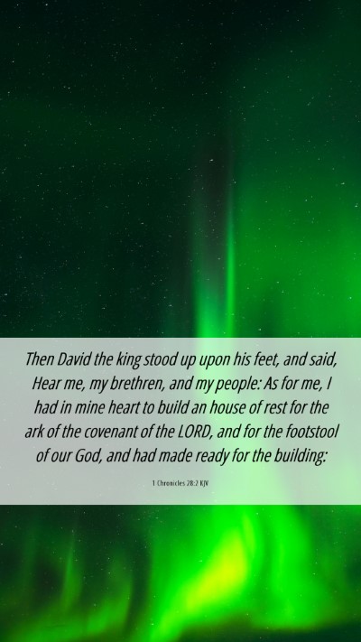Picture 06 - 1 Chronicles 28:2 KJV Mobile Phone Wallpaper - Then David the king stood up upon his feet, and - Mobile Bible Verse Wallpaper