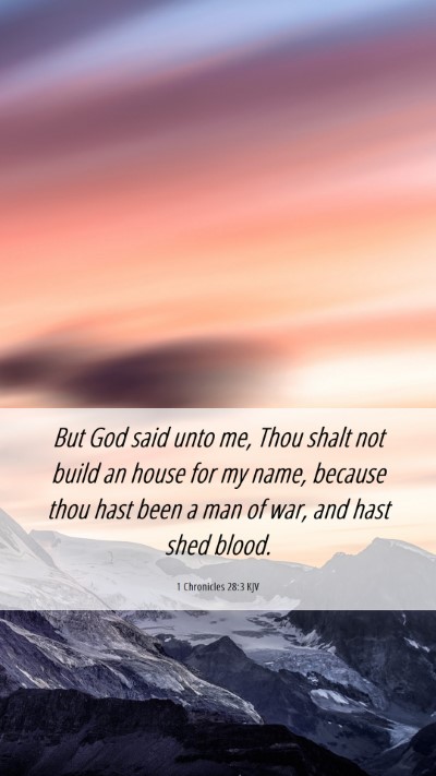 Picture 06 - 1 Chronicles 28:3 KJV Mobile Phone Wallpaper - But God said unto me, Thou shalt not build an - Mobile Bible Verse Wallpaper