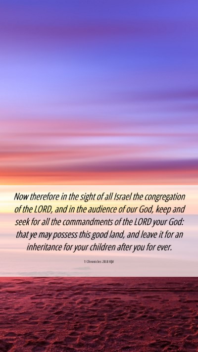 Picture 06 - 1 Chronicles 28:8 KJV Mobile Phone Wallpaper - Now therefore in the sight of all Israel the - Mobile Bible Verse Wallpaper