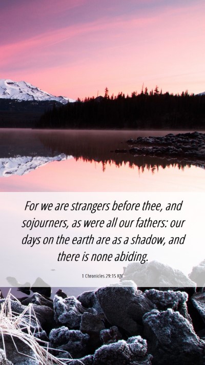 Picture 06 - 1 Chronicles 29:15 KJV Mobile Phone Wallpaper - For we are strangers before thee, and sojourners, - Mobile Bible Verse Wallpaper