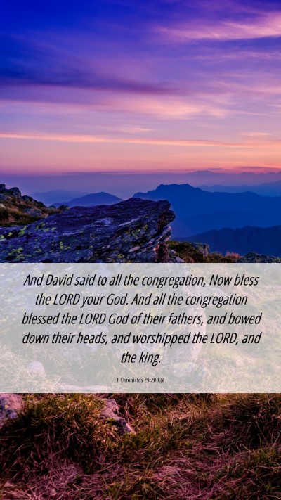 Picture 06 - 1 Chronicles 29:20 KJV Mobile Phone Wallpaper - And David said to all the congregation, Now bless - Mobile Bible Verse Wallpaper