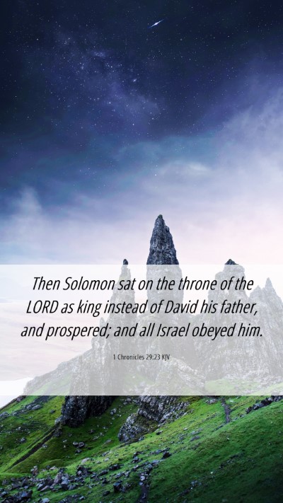 Picture 06 - 1 Chronicles 29:23 KJV Mobile Phone Wallpaper - Then Solomon sat on the throne of the LORD as - Mobile Bible Verse Wallpaper