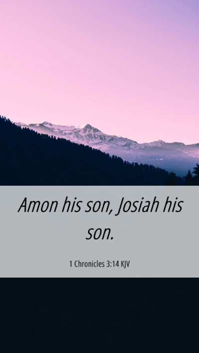 Picture 06 - 1 Chronicles 3:14 KJV Mobile Phone Wallpaper - Amon his son, Josiah his - Mobile Bible Verse Wallpaper