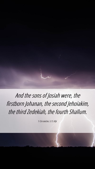 Picture 06 - 1 Chronicles 3:15 KJV Mobile Phone Wallpaper - And the sons of Josiah were, the firstborn - Mobile Bible Verse Wallpaper