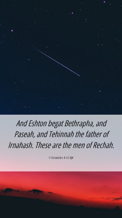 Picture 06 - 1 Chronicles 4:12 KJV Mobile Phone Wallpaper - And Eshton begat Bethrapha, and Paseah, and - Mobile Bible Verse Wallpaper