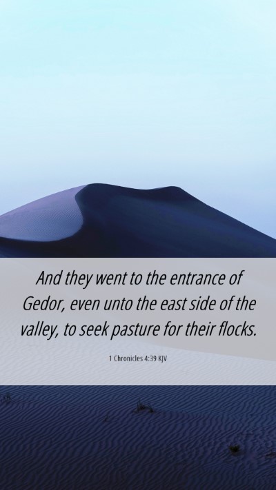 Picture 06 - 1 Chronicles 4:39 KJV Mobile Phone Wallpaper - And they went to the entrance of Gedor, even unto - Mobile Bible Verse Wallpaper