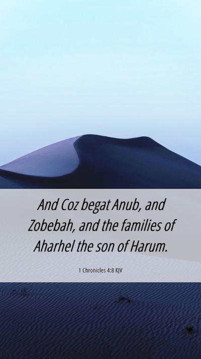 Picture 06 - 1 Chronicles 4:8 KJV Mobile Phone Wallpaper - And Coz begat Anub, and Zobebah, and the families - Mobile Bible Verse Wallpaper