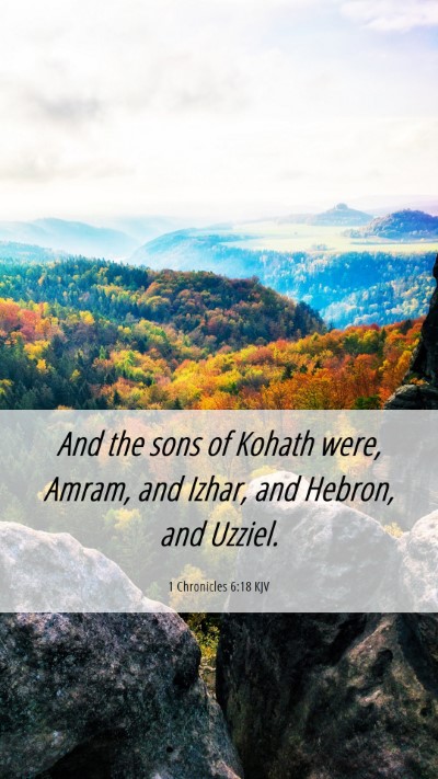 Picture 06 - 1 Chronicles 6:18 KJV Mobile Phone Wallpaper - And the sons of Kohath were, Amram, and Izhar, - Mobile Bible Verse Wallpaper