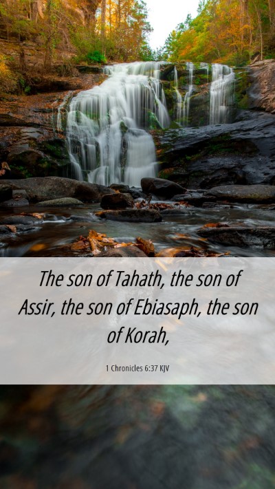 Picture 06 - 1 Chronicles 6:37 KJV Mobile Phone Wallpaper - The son of Tahath, the son of Assir, the son of - Mobile Bible Verse Wallpaper