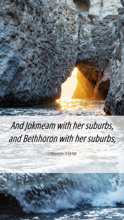 Picture 06 - 1 Chronicles 6:68 KJV Mobile Phone Wallpaper - And Jokmeam with her suburbs, and Bethhoron with - Mobile Bible Verse Wallpaper