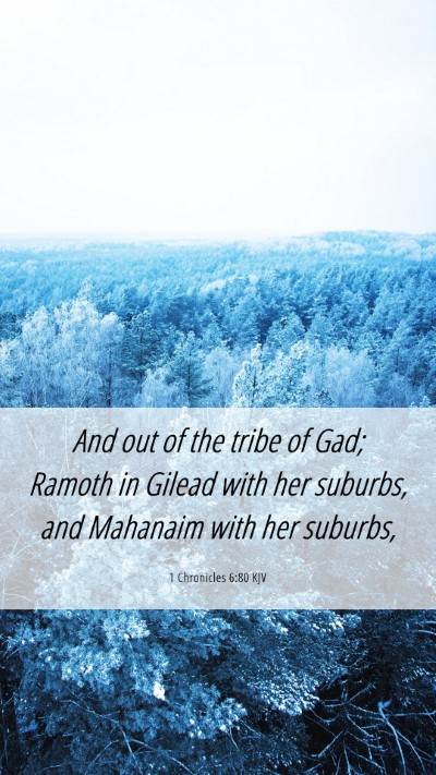 Picture 06 - 1 Chronicles 6:80 KJV Mobile Phone Wallpaper - And out of the tribe of Gad; Ramoth in Gilead - Mobile Bible Verse Wallpaper