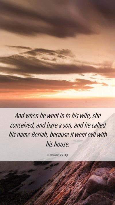 Picture 06 - 1 Chronicles 7:23 KJV Mobile Phone Wallpaper - And when he went in to his wife, she conceived, - Mobile Bible Verse Wallpaper