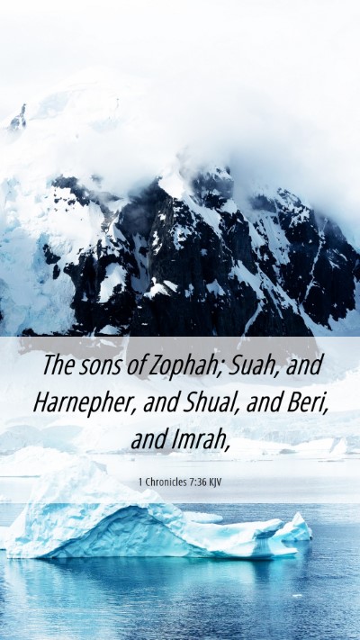 Picture 06 - 1 Chronicles 7:36 KJV Mobile Phone Wallpaper - The sons of Zophah; Suah, and Harnepher, and - Mobile Bible Verse Wallpaper