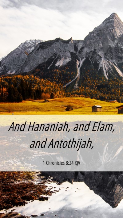 Picture 06 - 1 Chronicles 8:24 KJV Mobile Phone Wallpaper - And Hananiah, and Elam, and - Mobile Bible Verse Wallpaper