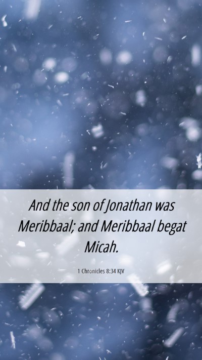 Picture 06 - 1 Chronicles 8:34 KJV Mobile Phone Wallpaper - And the son of Jonathan was Meribbaal; and - Mobile Bible Verse Wallpaper