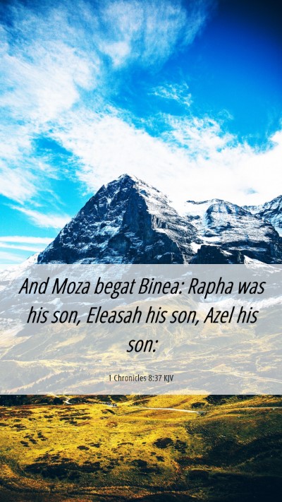Picture 06 - 1 Chronicles 8:37 KJV Mobile Phone Wallpaper - And Moza begat Binea: Rapha was his son, Eleasah - Mobile Bible Verse Wallpaper