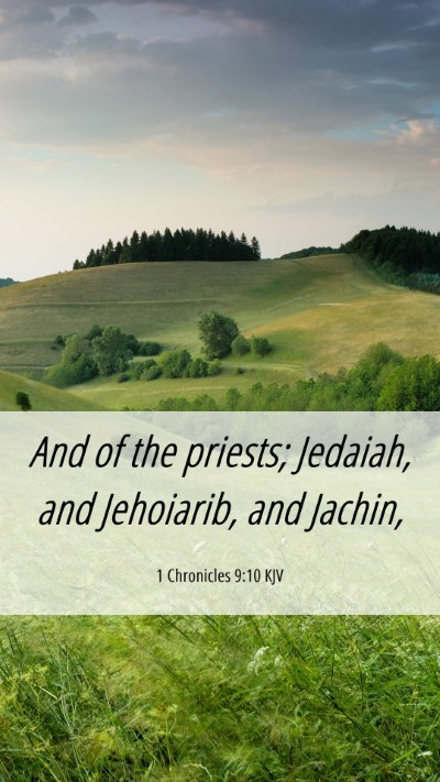 Picture 06 - 1 Chronicles 9:10 KJV Mobile Phone Wallpaper - And of the priests; Jedaiah, and Jehoiarib, and - Mobile Bible Verse Wallpaper