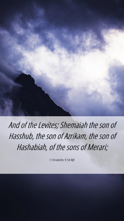 Picture 06 - 1 Chronicles 9:14 KJV Mobile Phone Wallpaper - And of the Levites; Shemaiah the son of Hasshub, - Mobile Bible Verse Wallpaper