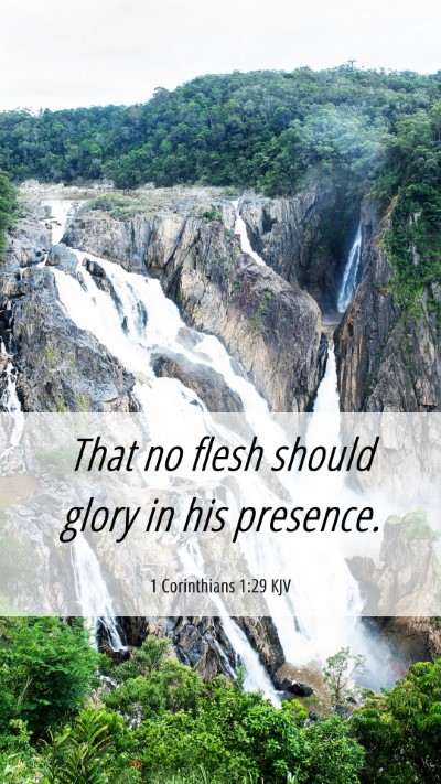 Picture 06 - 1 Corinthians 1:29 KJV Mobile Phone Wallpaper - That no flesh should glory in his - Mobile Bible Verse Wallpaper