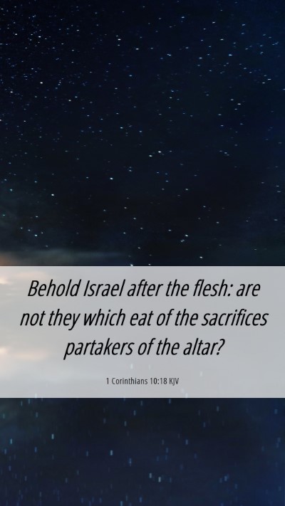 Picture 06 - 1 Corinthians 10:18 KJV Mobile Phone Wallpaper - Behold Israel after the flesh: are not they which - Mobile Bible Verse Wallpaper