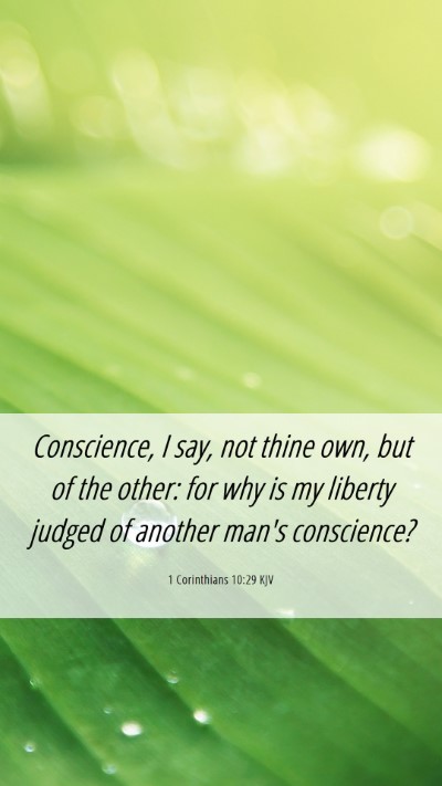 Picture 06 - 1 Corinthians 10:29 KJV Mobile Phone Wallpaper - Conscience, I say, not thine own, but of the - Mobile Bible Verse Wallpaper