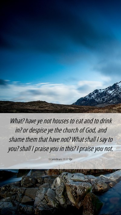 Picture 06 - 1 Corinthians 11:22 KJV Mobile Phone Wallpaper - What? have ye not houses to eat and to drink in? - Mobile Bible Verse Wallpaper