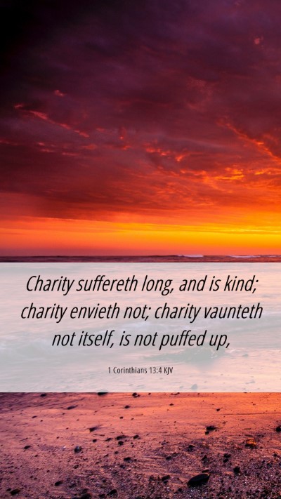 Picture 06 - 1 Corinthians 13:4 KJV Mobile Phone Wallpaper - Charity suffereth long, and is kind; charity - Mobile Bible Verse Wallpaper