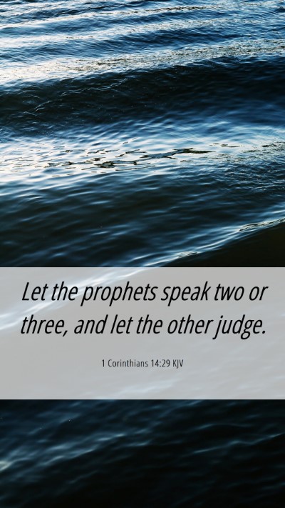 Picture 06 - 1 Corinthians 14:29 KJV Mobile Phone Wallpaper - Let the prophets speak two or three, and let the - Mobile Bible Verse Wallpaper