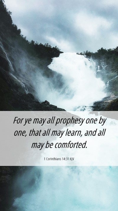 Picture 06 - 1 Corinthians 14:31 KJV Mobile Phone Wallpaper - For ye may all prophesy one by one, that all may - Mobile Bible Verse Wallpaper