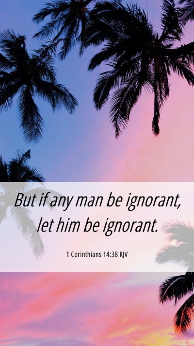 Picture 06 - 1 Corinthians 14:38 KJV Mobile Phone Wallpaper - But if any man be ignorant, let him be - Mobile Bible Verse Wallpaper