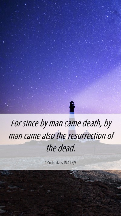 Picture 06 - 1 Corinthians 15:21 KJV Mobile Phone Wallpaper - For since by man came death, by man came also the - Mobile Bible Verse Wallpaper