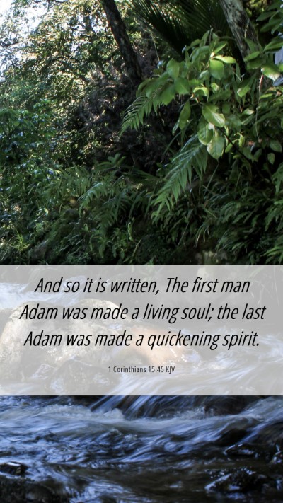 Picture 06 - 1 Corinthians 15:45 KJV Mobile Phone Wallpaper - And so it is written, The first man Adam was made - Mobile Bible Verse Wallpaper