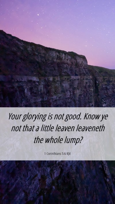 Picture 06 - 1 Corinthians 5:6 KJV Mobile Phone Wallpaper - Your glorying is not good. Know ye not that a - Mobile Bible Verse Wallpaper