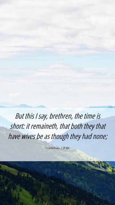 Picture 06 - 1 Corinthians 7:29 KJV Mobile Phone Wallpaper - But this I say, brethren, the time is short: it - Mobile Bible Verse Wallpaper