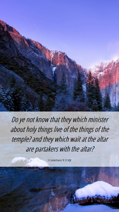 Picture 06 - 1 Corinthians 9:13 KJV Mobile Phone Wallpaper - Do ye not know that they which minister about - Mobile Bible Verse Wallpaper