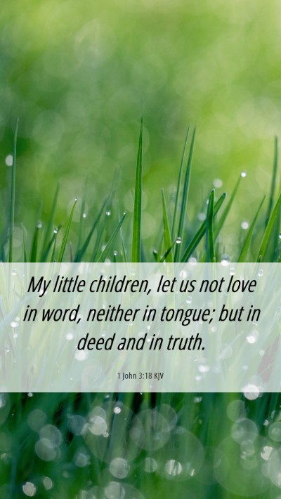 Picture 06 - 1 John 3:18 KJV Mobile Phone Wallpaper - My little children, let us not love in word, - Mobile Bible Verse Wallpaper
