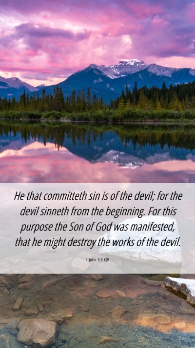 Picture 06 - 1 John 3:8 KJV Mobile Phone Wallpaper - He that committeth sin is of the devil; for the - Mobile Bible Verse Wallpaper