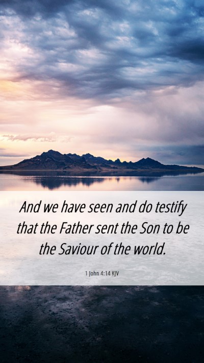 Picture 06 - 1 John 4:14 KJV Mobile Phone Wallpaper - And we have seen and do testify that the Father - Mobile Bible Verse Wallpaper