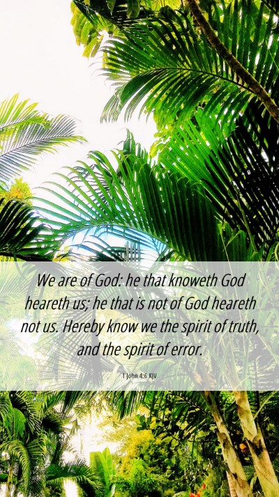 Picture 06 - 1 John 4:6 KJV Mobile Phone Wallpaper - We are of God: he that knoweth God heareth us; he - Mobile Bible Verse Wallpaper
