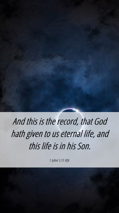 Picture 06 - 1 John 5:11 KJV Mobile Phone Wallpaper - And this is the record, that God hath given to us - Mobile Bible Verse Wallpaper
