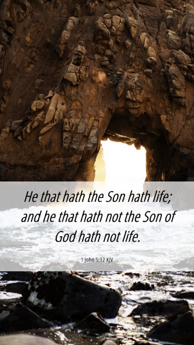 Picture 06 - 1 John 5:12 KJV Mobile Phone Wallpaper - He that hath the Son hath life; and he that hath - Mobile Bible Verse Wallpaper