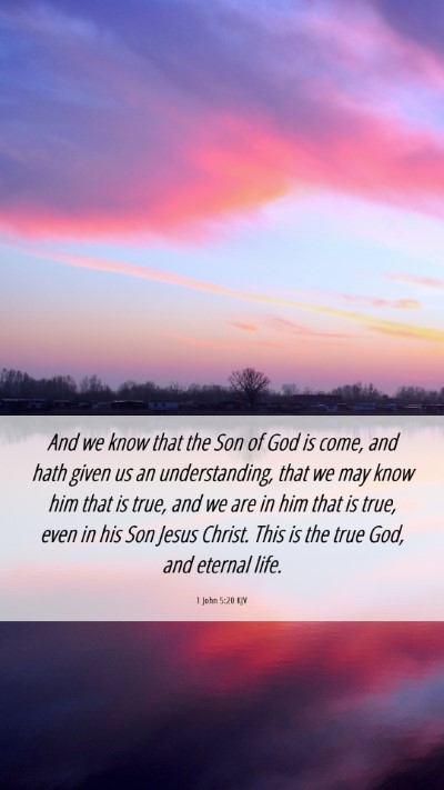 Picture 06 - 1 John 5:20 KJV Mobile Phone Wallpaper - And we know that the Son of God is come, and hath - Mobile Bible Verse Wallpaper
